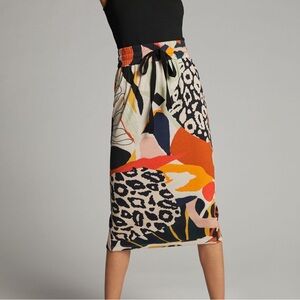 Anthropolgie Multicolor/print Jersey Midi Skirt